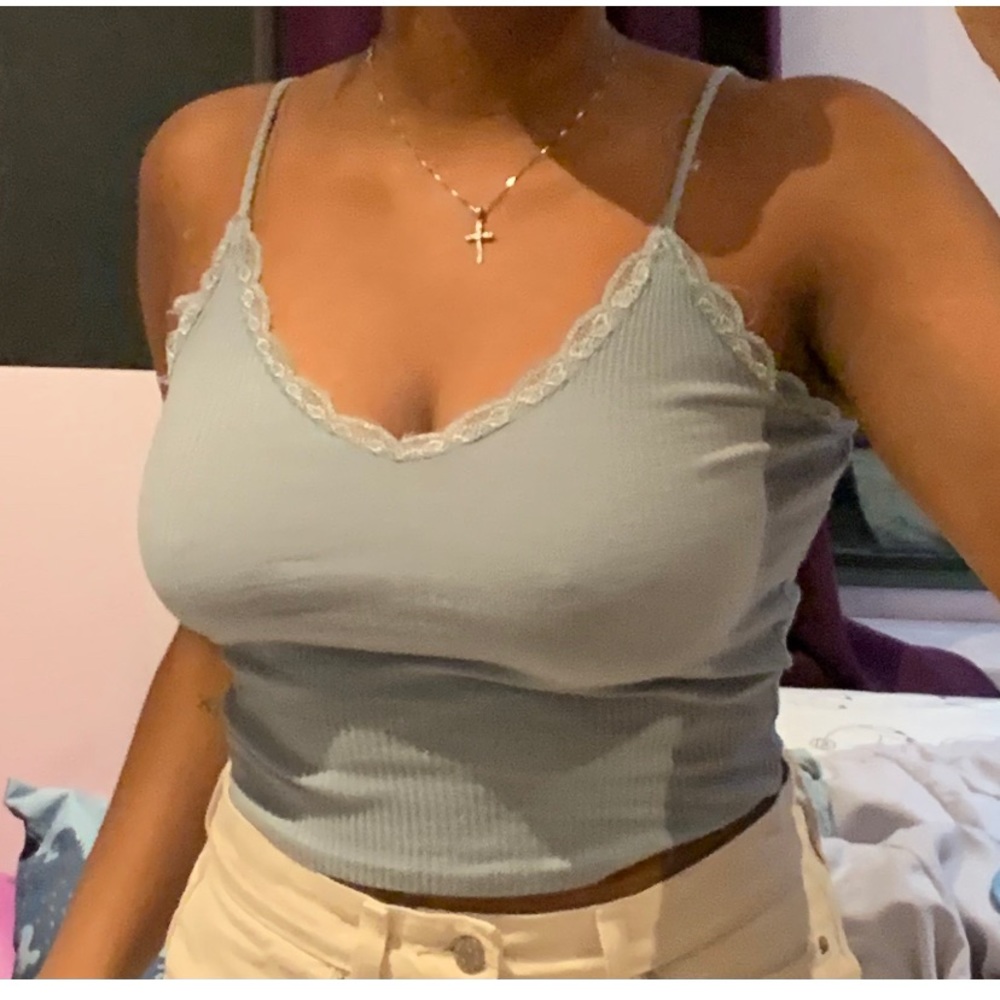 V neck lace tank top